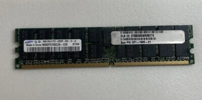 Sun 371-1919 1GB 240p PC2-5300 1R ECC REG DDR2-667 DIMM, Sun Fire X4200 M2 - Image 1 of 3