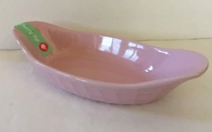 Tazón de helado rosa plátano barco dividido gres partido KitchenAid nuevo - Imagen 1 de 4