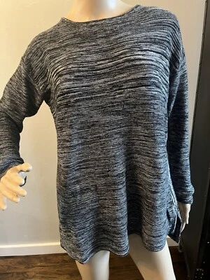 Suéter túnica jaspeada Ellen Tracy con dobladillo alto bajo. Talla L Foto 1 de 4