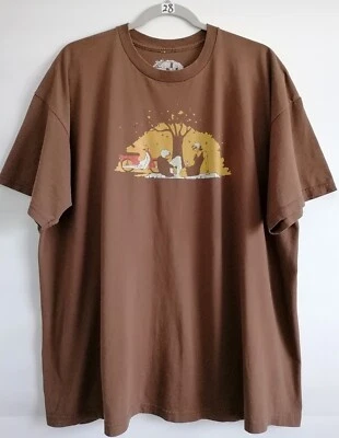 复古 Threadless 男式棕色短袖图案 T 恤 2XL 美国制造 — 第 1/4 张图片