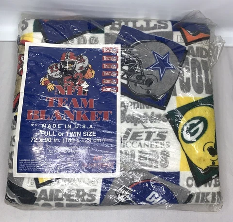The Northwest Company Vintage NFL Team Blanket Made In USA Twin/Full 72"x90" Cover