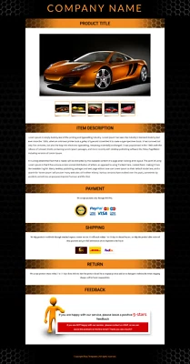 New eBay Mobile Responsive Listing Templates Auction Gallery Html Automobiles - Image 1 of 4