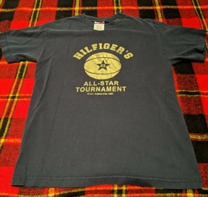 Vintage Tommy Hilfiger Big Flag Basketball All Star 90s T Shirt USA - Picture 1 of 3