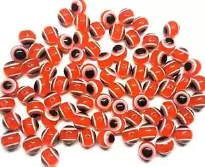 Harz Rot Evil Eye Augapfel 10 mm Perlen - Packung mit 50 - Bild 1 von 1