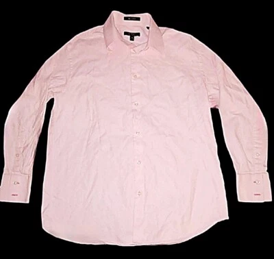 Camisa Mondo Di Marco manga longa tamanho 16, botão rosa anos 80 2 camadas - Imagem 1 de 3