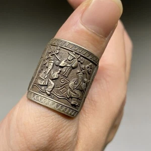 C18 Silver Ring with design of Qing dynasty 清代戒指 - Picture 1 of 7