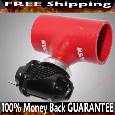 3" RED Silicone SSQV Adapter+ SSQV Type BOV for Toyota Acura Mazda BMW - Image 1 of 3