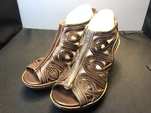 Sandalias de salón LNWO W US10.5/EU41 PIKOLINOS CUERO MARRÓN TACÓN 3.25" TACÓN HONDA - Imagen 1 de 12
