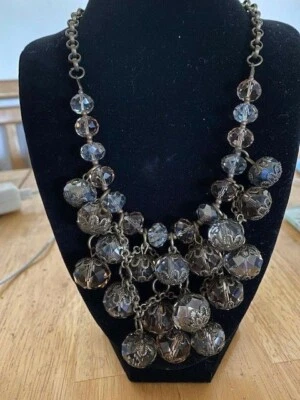 Collar Bibb llamativo, marrón claro y cuarzo ahumado claro Foto 1 de 4