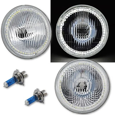 Par de luces halógenas faros Halo ojo de ángel LED blanco SMD de 7" Foto 1 de 4