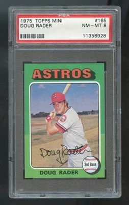 1975 Topps MINI #165 Doug Rader Astros PSA 8 NM-MT 6928 - Image 1 of 2