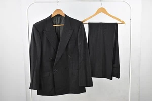 Jaeger Men's Two Piece Suit Dark Grey 40" Chest 33" Waist Pinstripe 100% Wool - Picture 1 of 3