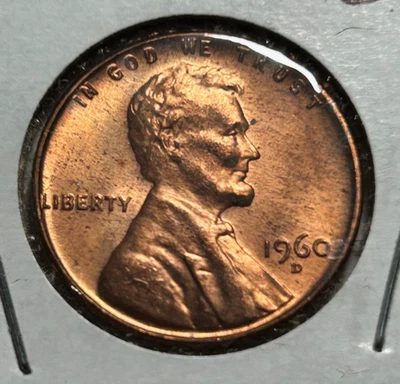 1960D Lincoln Cent Error Double Struck D, L on Rim - Image 1 of 4