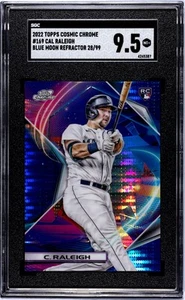 Cal Raleigh 2022 Topps Cosmic Chrome Blue Moon Refractor Rookie RC 28/99 SGC 9.5 - Imagen 1 de 2