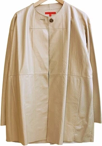 SHAMASK 100% Lambskin Leather Jacket Perforated Snakeskin NUDE BLUSH (2) L XL - Picture 1 of 6