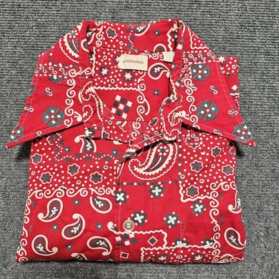 Camisa de hombre años 70 Saks Fifth Avenue bandana cachemira abotonada ¡GRANDES PUNTOS! WOW Foto 1 de 4