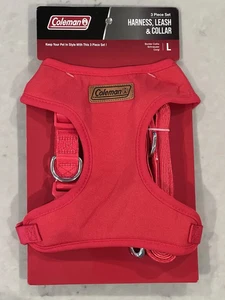 Coleman Juego de 3 piezas Arnés, Correa y Cuello Rojo Talla Grande Nuevo - Imagen 1 de 2