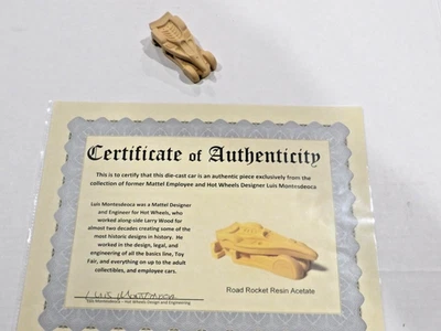 PROTOTIPO DE RESINA HOTWHEELS AÑOS 90 ROAD ROCKET LUIS MONTESDEOCA CON CERTIFICADO DE AUTENTICIDAD ¡RARO! Foto 1 de 4
