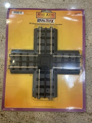 MTH Rail King 40-1006 RealTrax 90-Degree Crossing TRACK Section New In Package - Image 1 of 3
