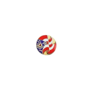Vintage Ohio Flag Lapel Pin Circle Round Enamel - Picture 1 of 3
