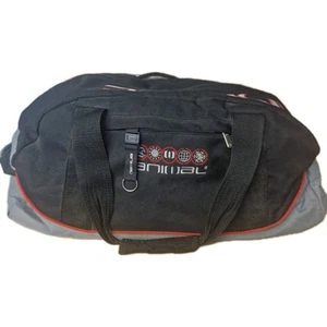 Black/grey/red Animal Sports Gym Weekend Duffel Holdall Bag With Shoulder Strap - Picture 1 of 15