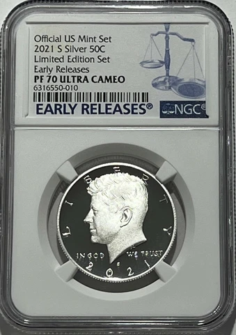 2021 S PROOF SILVER KENNEDY HALF DOLLAR LIMITED EDITION SET NGC PF70 ER Cover