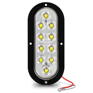 "Casa rodante RV 6"" ovalada blanca montaje en superficie luces traseras retroceso IP67" remolque - Imagen 1 de 8