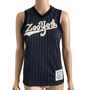 Zoo York Tank Top Y2K Unbreakable Boys Med 12 14 Spellout Blue White Striped - Picture 1 of 8