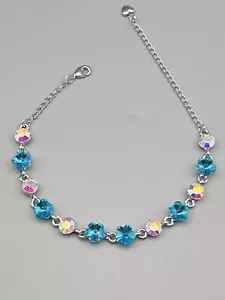 Elegantes Armband Weißgold vergoldet mit Swarovski® Kristall Damen Geschenk Neu - Bild 1 von 6