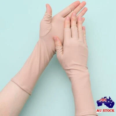 Mittens Cycling Fingerless Sunscreen Protection Half Finger Sleeves Long Gloves - image 1 of 4