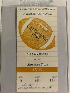 BOLETO RARO 1985 NCAA FÚTBOL UNIVERSIDAD DE CALIFORNIA VS ESTADO DE SAN JOSE - Imagen 1 de 1