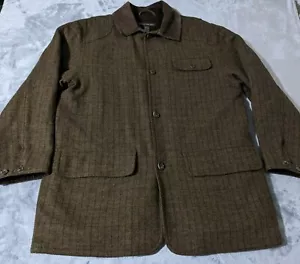Abrigo de Lana Banana Republic Para Hombres S Chaqueta de Tweed Espiga Acolchada Forrada Preppy - Imagen 1 de 14