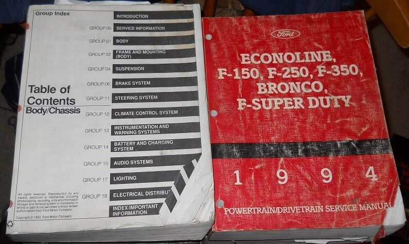 1994 Ford F150 F250  F350 Super Duty Bronco Econoline Workshop Manual Set - Image 1 of 1