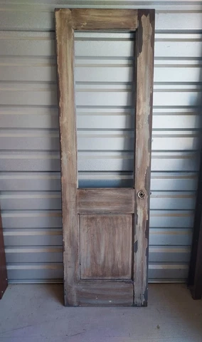 Old Reclaimed Refinished Vintage Rustic Farmhouse Pantry Door, 24 1/8" x 79" Cover