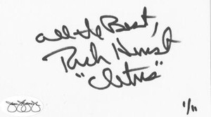 Rick Hurst signed 3x5 index card Dukes of Hazzard 'Cletus' autograph JSA coa