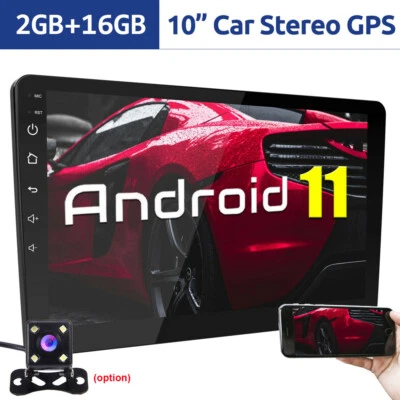 Android 11 Car Stereo 10.1" 2 Din MP5 Player Touch Screen Radio GPS Navi WIFI FM - Image 1 of 4