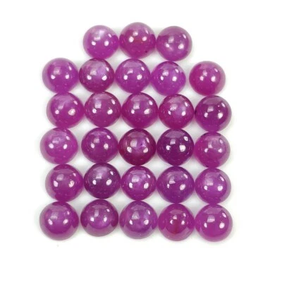 36.00cts (Apx) Natural Untreated Purple Ruby Gemstone Round Cabochon 6mm 28pcs - Image 1 of 4