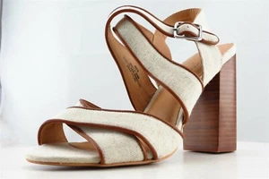 LOFT Strappy Beige Fabric Women Shoes Size 6.5 Medium - Picture 1 of 6