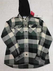 Element (Youth) Button Shirt Hoodie Flint Black XL Yr. 8 - 16 Black White Check - Picture 1 of 10