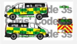 Code 3 Adhesive Vinyl Decal 1/76 Oxford Diecast Transit Custom Ambulance Minibus - Picture 1 of 1
