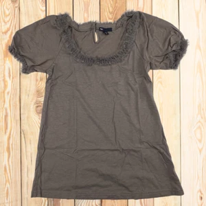 Blusa Gap para mujer XS gris ribete de piel sintética elegante profesional informal ropa de trabajo top - Imagen 1 de 11