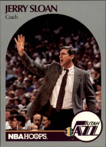 1990-91 NBA Hoops # 330 Jerry Sloan Utah Jazz Head Coach Basketball Card MINT - Picture 1 of 2