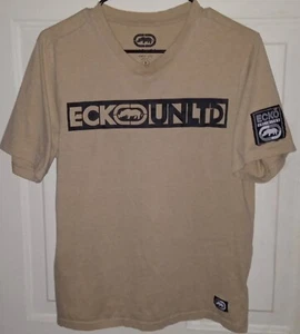 ECKO Unltd. Unlimited Graphic Logo Tan T-Shirt Men's Small - Picture 1 of 9