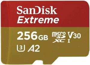 SanDisk Extreme MicroSDXC U3 V30 A2 256GB Memory Card Works with Hero 11 Black - Picture 1 of 2