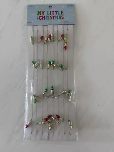 NIP My Little Christmas Mini Christmas Garland Gold Multi Color Lights Xmas 6ft - Picture 1 of 7