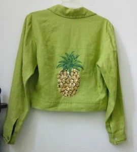 Kelly And Diane Women Blazer Jacket Size 4 Long Sleeve Linen Outwear Cropped - Picture 1 of 7