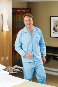 Herren Champion Uni Poly Baumwolle Pyjama Traditionell Marineblau S-5XL - Bild 1 von 4