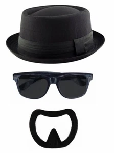 TV SERIES BREAKING BAD WALTER WHITE HAT GLASSES GOATEE FANCY DRESS ACCESSORY - Picture 1 of 1