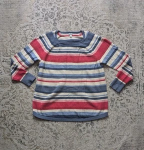LL Bean Cotton Striped Sweater Women's 1X Textured Blue/Pink #509328 - Picture 1 of 4