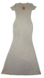 Reoria Classic Allure Lounge Casual Basic Ribbed Grey Mermaid Maxi Dress|Sz:XL - Picture 1 of 20